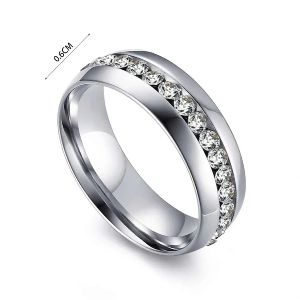 Stainless Steel Iced out Ring Language of Love
